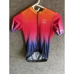 Eliel Cycling Jersey Womens XS Pink Orange Blue Full Zip Short Sleeve Bike Road